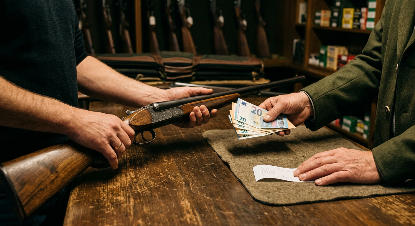 Übergabe einer Waffe gegen sofortige Barzahlung